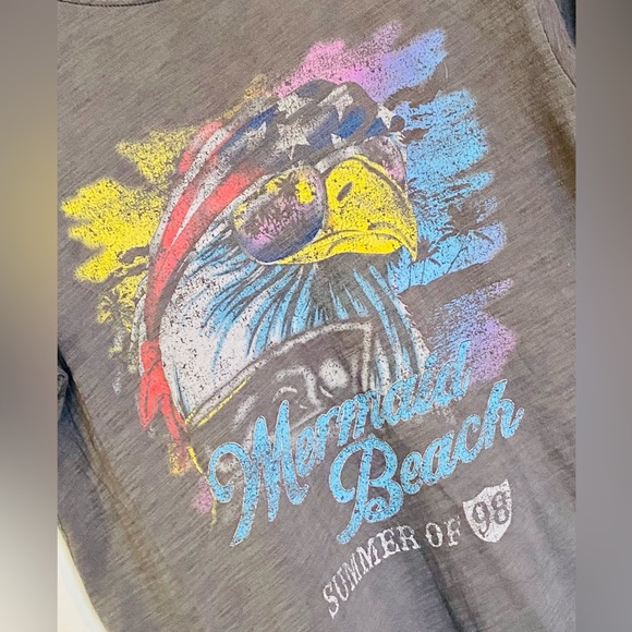 EUC Spell & the Gypsy Collective Charcoal Eagle Island Organic Biker Tee - Picture 14 of 16